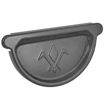 Aquasystem RR 23 150/100 мм, Заглушка желоба оцинкованная с уплотнителем темно-серая