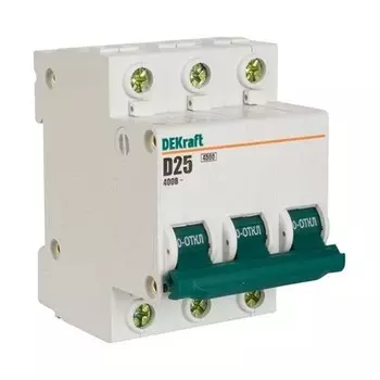 Автоматический выключатель DEKraft ВА-101 3п D 25А 4.5кА