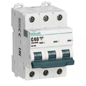 Автоматический выключатель DEKraft ВА-105 3п C 40А 10кА