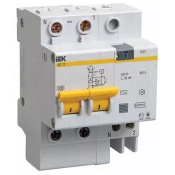 Автоматический выключатель дифференциального тока IEK АД12 2Р 16А 30мА