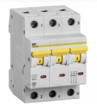 Автоматический выключатель IEK 3 полюса ВА47-60 32А