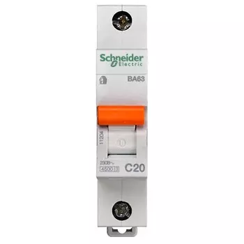 Автоматический выключатель Schneider Electric Домовой ВА63 1П C 20A 4.5кА