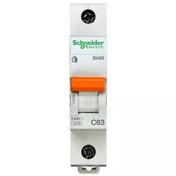 Автоматический выключатель Schneider Electric Домовой ВА63 1П C 63A 4.5кА