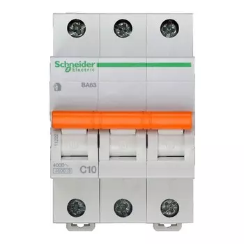 Автоматический выключатель Schneider Electric Домовой ВА63 3П C 10A 4.5кА