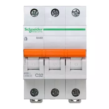 Автоматический выключатель Schneider Electric Домовой ВА63 3П C 32A 4.5кА