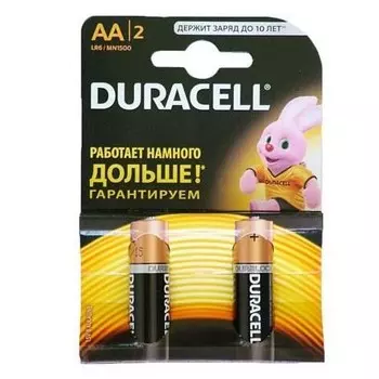 Батарейка алкалиновая Duracell Basic AA LR6 Bl-2, 2 шт