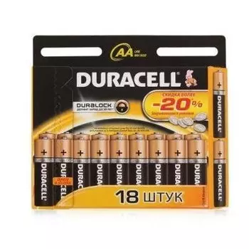 Батарейка алкалиновая Duracell Basic AAA LR03 Bl-18, 18 шт