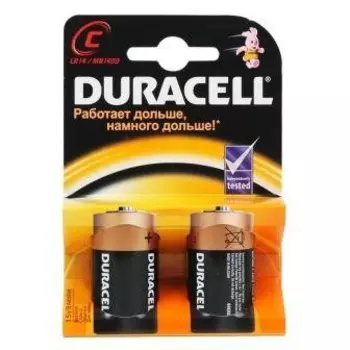 Батарейка алкалиновая Duracell Basic С LR14 Bl-2, 2 шт