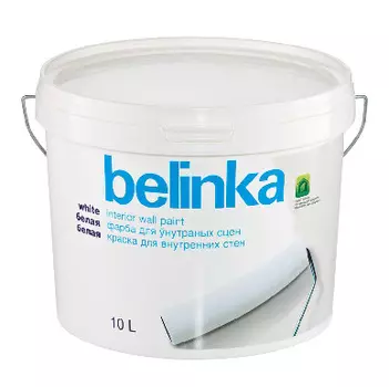 Belinka 10 л, Краска интерьерная винилацетатная для стен и потолков (экстра белая)
