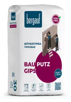 Bergauf Bau Putz Gips, 30 кг, Штукатурка гипсовая