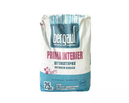 Bergauf Prima Interier, 25 кг, Штукатурка цементная премиум для машинного нанесения