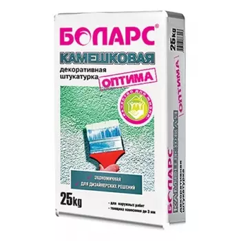 Боларс Оптима, 25 кг, Штукатурка декоративная цементная Камешковая