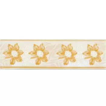 Бордюр керамический НЗКМ Валентино Георгин песочный 200х57 мм