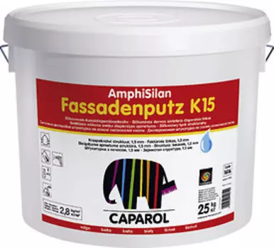 Caparol AmphiSilan Fassadenputz K 15, 25 кг, Штукатурка декоративная дисперсионная