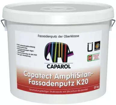 Caparol AmphiSilan Fassadenputz K 20, 25 кг, Штукатурка декоративная дисперсионная