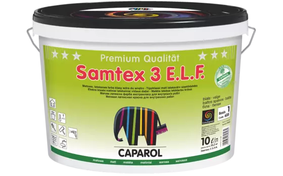 Caparol Samtex 3 E.L.F. 10 л, Краска интерьерная водно-дисперсионная (белая база