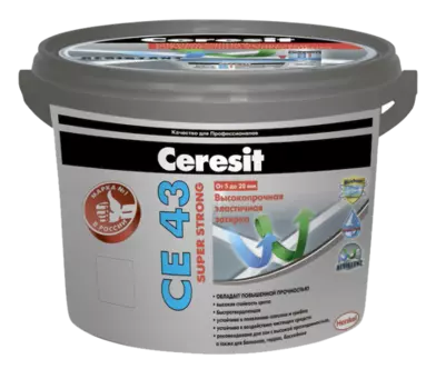 Ceresit CE43 Super strong 43, 2 кг, Затирка для широких швов водоотталкивающая
