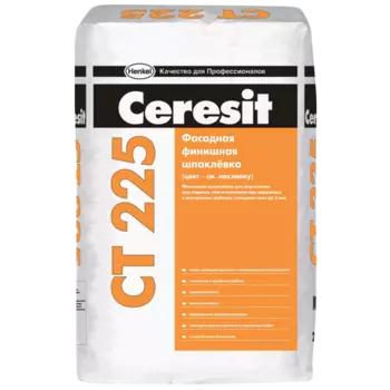 Ceresit CT 225 25 кг, Шпатлевка цементная фасадная (серая)