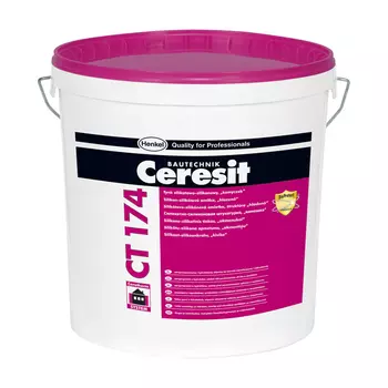 Ceresit СТ 174, 25 кг, Штукатурка декоративная силикатно-силиконовая камешковая, 1,5 мм
