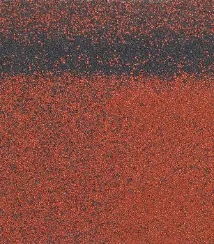 Черепица гибкая коньково-карнизная ШИНГЛАС красный/красный корал/турмалин 5 м2