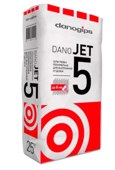 Danogips Dano Jet 5 25 кг, Шпатлевка полимерная выравнивающая (белая)
