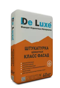 De Luxe Фасад, 40 кг, Штукатурка цементная