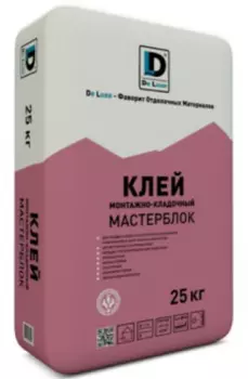 De Luxe Мастерблок, 25 кг, Смесь монтажно-кладочная для блоков