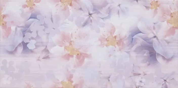 Декор для плитки Alma Ceramica Акварель DWU09AKQ503 фиолетовый 24.9х50 см