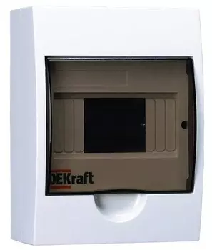 DEKraft ЩРН-П-8, 200х184х96 мм, Щит распределительный навесной на 8 модулей