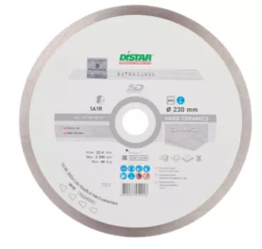 Диск алмазный по керамике Distar 5D 230х25.4х1.6 мм