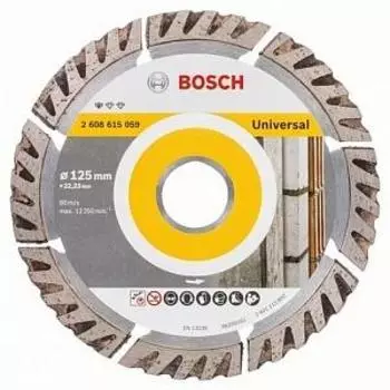 Диск отрезной, 125х2,0х22мм, алмазный, сегментный, по бетону, Standard for Universal, "BOSCH" /2608615059