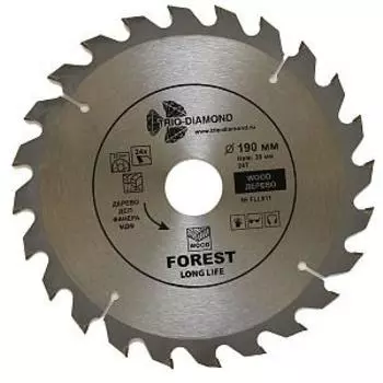 Диск пильный по дереву, 190 x 30мм, 24Т, Forest, "Trio Diamond" /FLL811