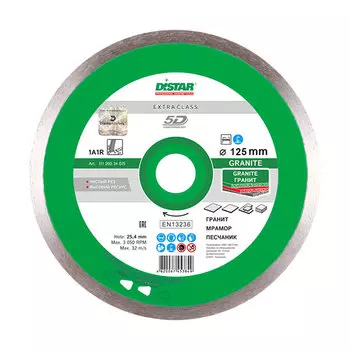 Distar Granite, 125х22.2 мм, Диск алмазный сплошной