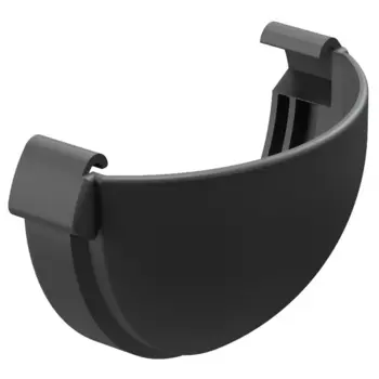 Docke Lux 141/100 мм, Заглушка желоба с уплотнителем ПВХ графит