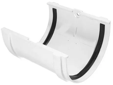 Docke Premium RAL 9003 120/85 мм, соединитель желоба ПВХ с резиновым уплотнителем пломбир