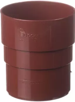 Docke RAL 3009, 120/85 мм, Соединитель водосточной трубы ПВХ