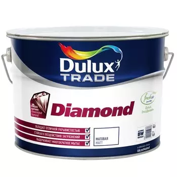 Dulux Trade Diamond Matt 10 л, Краска интерьерная (белая матовая)