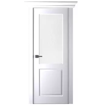 Дверь межкомнатная Belwooddoors Альта эмаль белая стекло мателюкс кристаллайз 2000х900 мм