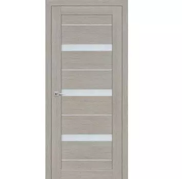 Дверь межкомнатная Мариам Техно 642-3D экошпон светло-серое стекло белый сатинат 2000х600 мм