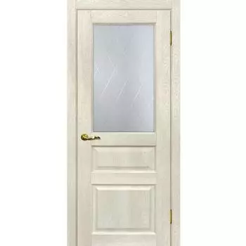 Дверь межкомнатная Мариам Тоскана-2 ПВХ Бьянко стекло белый сатинат ромб 2000х600 мм