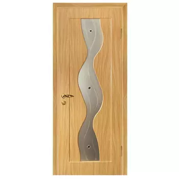 Дверь межкомнатная Мариам Вираж ПВХ Миланский орех стекло сатинато 2000х600 мм