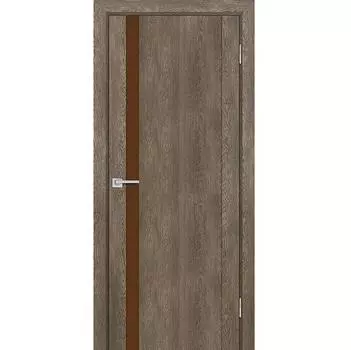 Дверь межкомнатная Profilo Porte PSN-10 экошпон Nanoflex Бруно антико стекло кофе лакобель 2000х600 мм