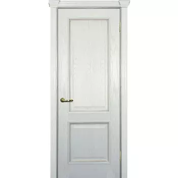 Дверь межкомнатная Текона Фрейм 02 Ясень айсберг тиснение патина серебро глухое 1900х600 мм