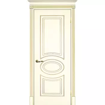 Дверь межкомнатная Текона Смальта 03 Слоновая кость RAL 1013 патина золото глухое 2000х700 мм