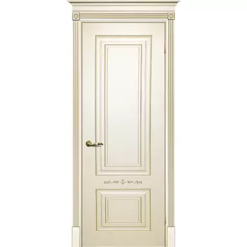 Дверь межкомнатная Текона Смальта 04 Слоновая кость RAL 1013 патина золото глухое 2000х700 мм