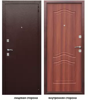 Дверь входная Dominanta правая медный антик - рустикальный дуб 960х2050 мм