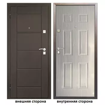 Дверь входная Форпост 73 левая медный антик - беленый дуб 960х2050 мм