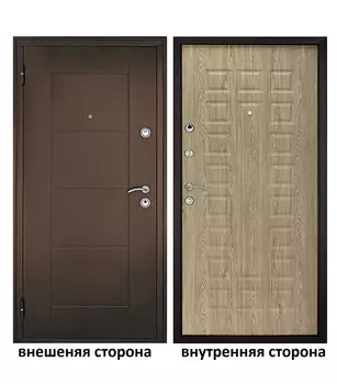 Дверь входная Форпост Квадро левая медный антик - ель карпатская 960х2050 мм