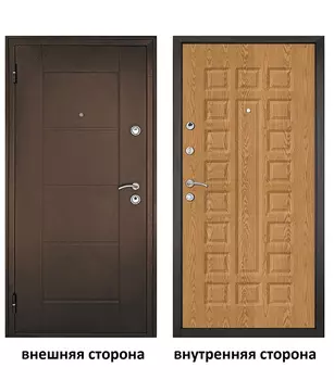 Дверь входная Форпост Квадро левая медный антик - дуб золотой 860х2050 мм