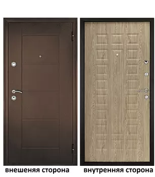 Дверь входная Форпост Квадро правая медный антик - ель карпатская 860х2050 мм